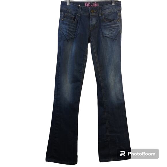 Rerock For Express Dark Denim Boot Jeans Size 4 - Picture 1 of 14